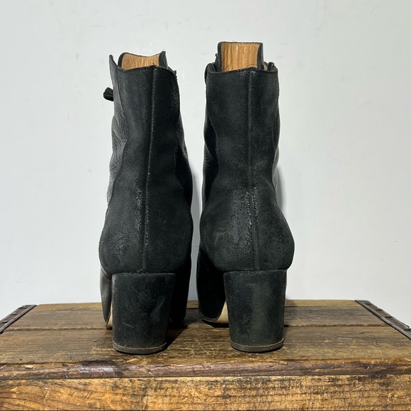 JOHN FLUEVOG black leather lace up goth chunk heel US 7.5 - Picture 4 of 10